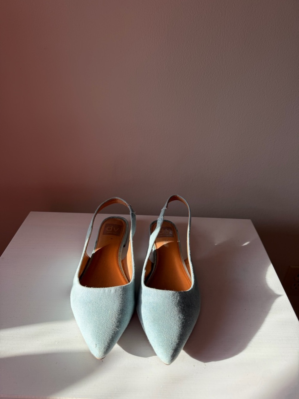 Dolce Vita Pointed Slingback Flats in Light Blue